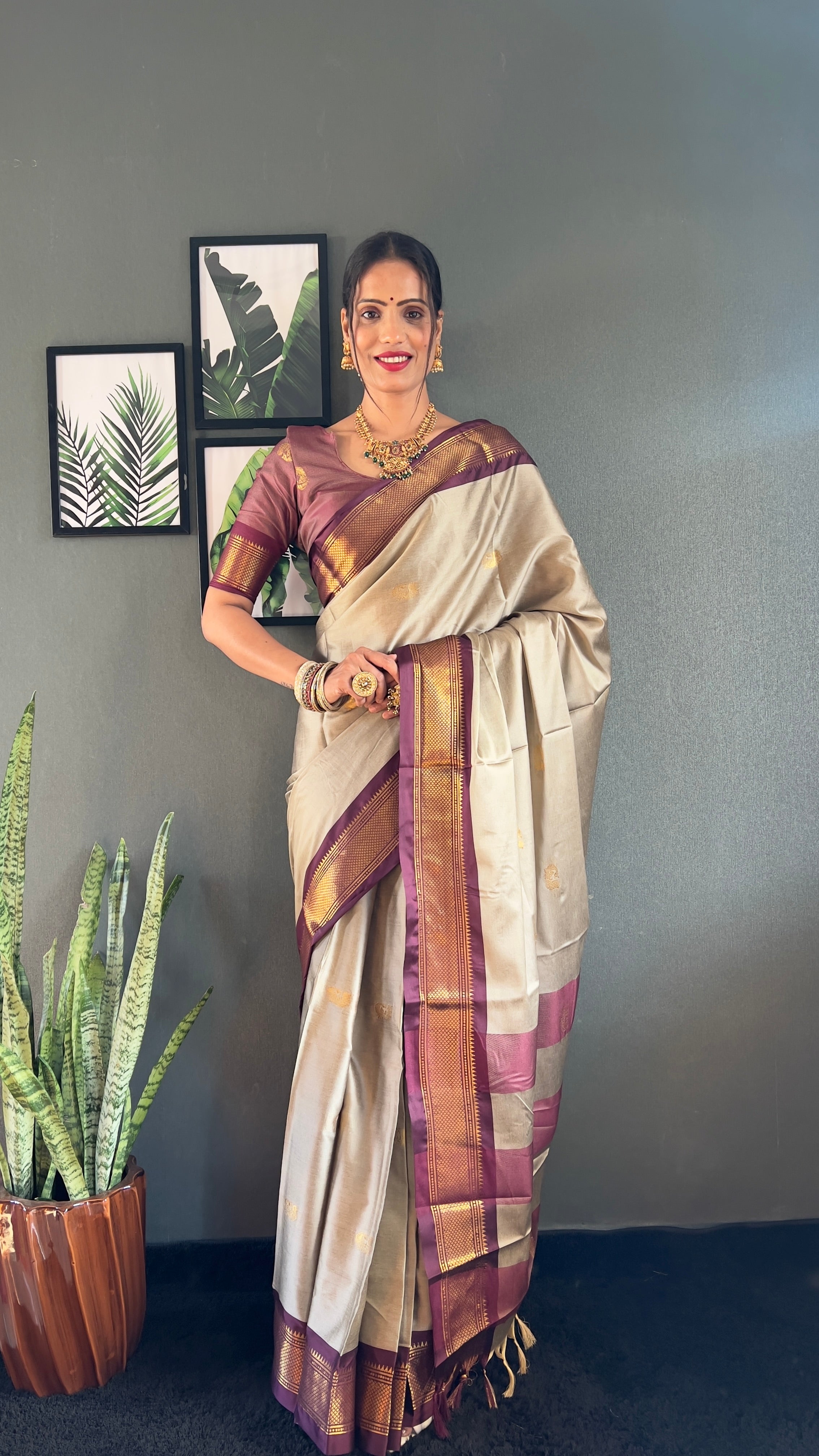 Cotton Silk Ready To Wear Saree Just In 1. MIN