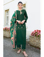 Green Rayon With Embroidery Work Salwar Suit