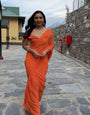 Orange Pure Soft Georgette Ready To Wear Saree