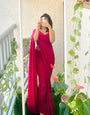 Pink Georgette Ready To Wear Saree