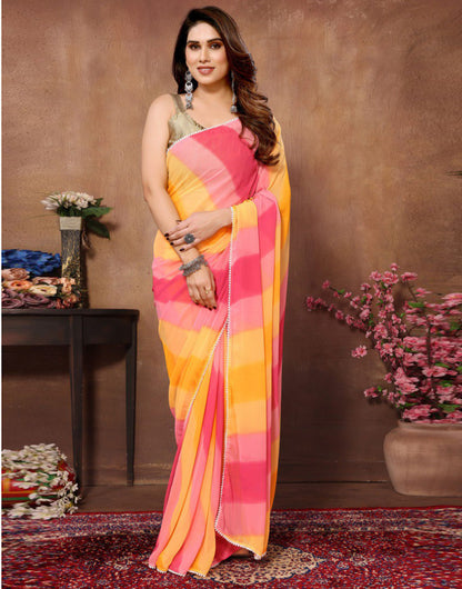 Multi Georgette Ready To Wear Saree With Printed Work