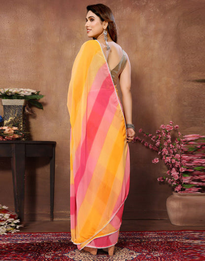 Multi Georgette Ready To Wear Saree With Printed Work