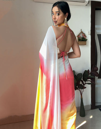 Multi-Colour Georgette With Printed Ready To Wear Saree