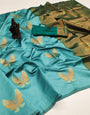 Light Blue Soft Silk Saree With Zari Weaving Work