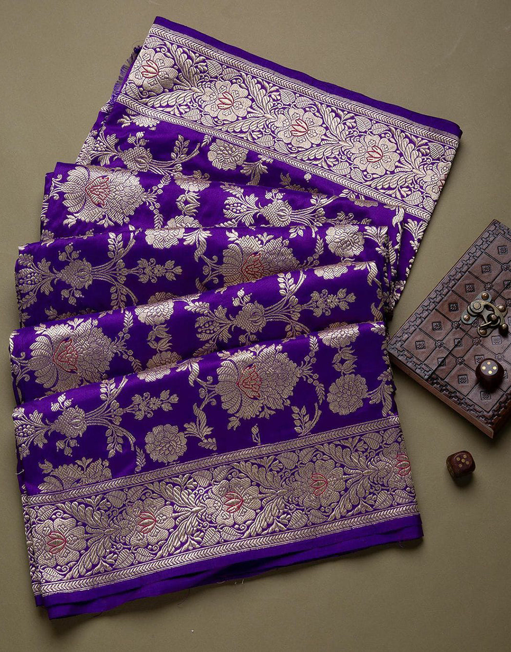 Purple Soft Banarasi Silk Saree With Zari Weaving Work