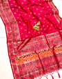 Pink Banarasi Soft Silk Saree With Zari Weaving Work