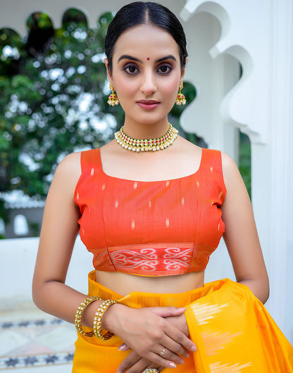 Yellow Soft Tussar Silk Saree With Zari Weaving Work