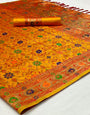 Golden Yellow Patola Saree With Weaving Work