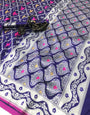 Deep Violet Lichi Silk Saree With Zari Weaving Work