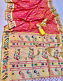 Gajari Pink Paithani Silk Saree With Weaving Work