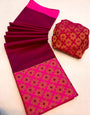 Berry Pink & Rani Pink Silk Saree With Weaving Work