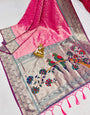 Pink Paithani Silk Saree with Zari Weaving Work