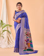Royal Blue Paithani Silk Saree With Weaving Work