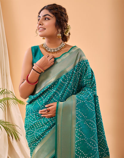 Sea Green Paithani Silk Saree With Weaving Work