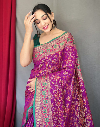 Purple Patola Saree With Weaving Work