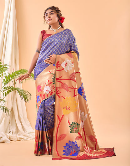 Han Purple Paithani Silk Saree With Weaving Work