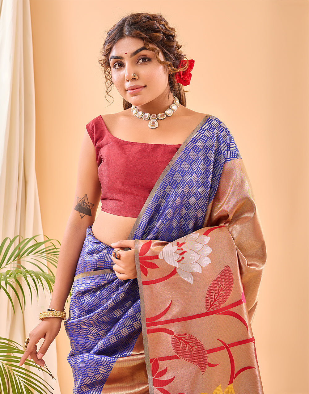 Han Purple Paithani Silk Saree With Weaving Work