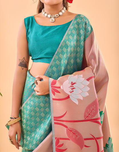 Rama Green Paithani Silk Saree With Weaving Work