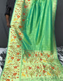 Parakeet Green Paithani Silk Saree With Zari Weaving Work