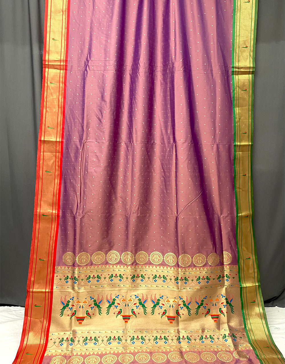 Orchid Purple Paithani Saree With Weaving Work
