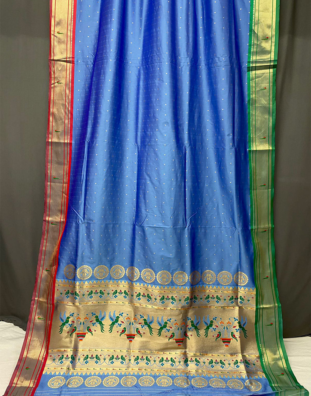 Cobalt Blue Paithani Saree With Weaving Work