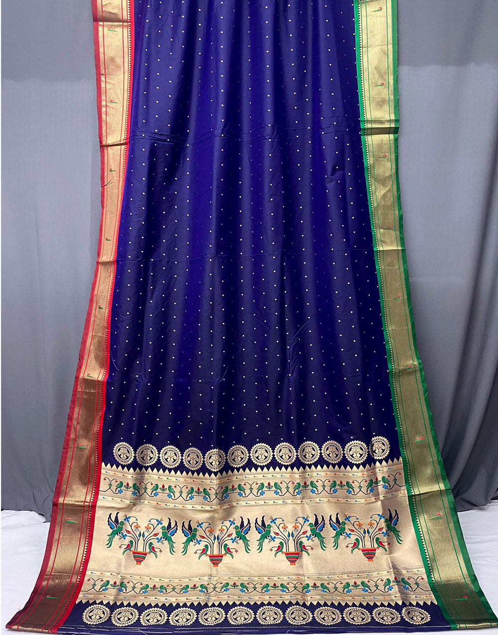 Blue Paithani Silk Saree With Weaving Work
