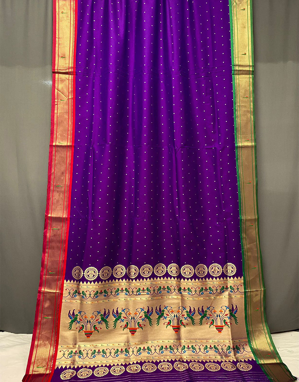 Indigo Purple Paithani Saree With Weaving Work