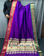 Indigo Purple Paithani Saree With Weaving Work