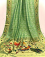 Light Green Paithani Silk Saree With Weaving Work