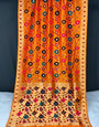 Dark Orange Paithani Silk Saree With Weaving Work