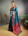 Star Command Blue Patola Silk Saree With Weaving Work