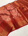 Red Kanchipuram Silk Saree With Zari Weaving Work