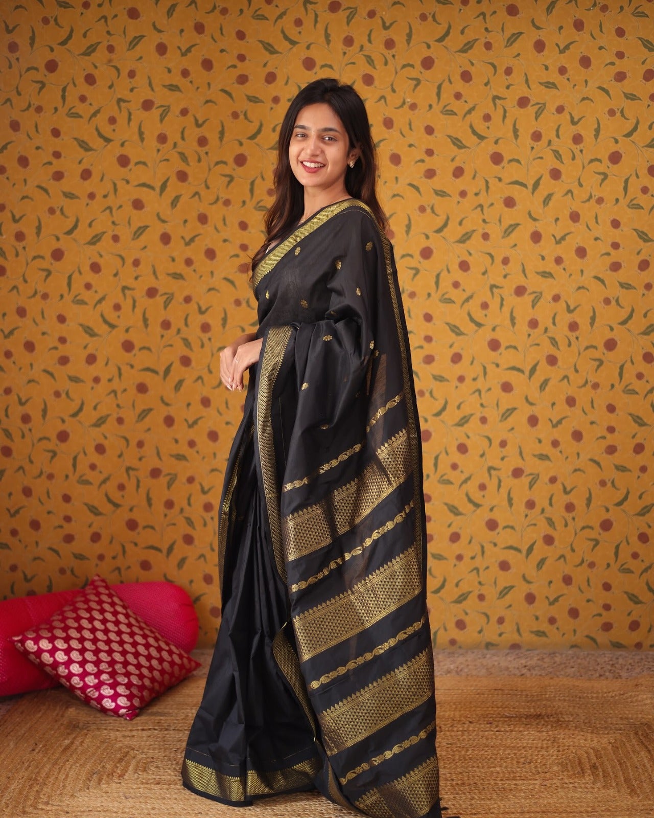 Banarasi Silk Saree With Zari Weaving Work