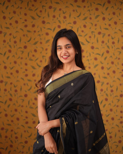 Banarasi Silk Saree With Zari Weaving Work