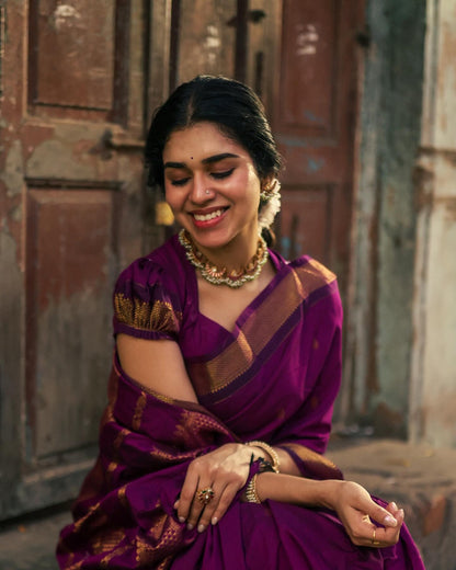 Banarasi Silk Saree With Zari Weaving Work