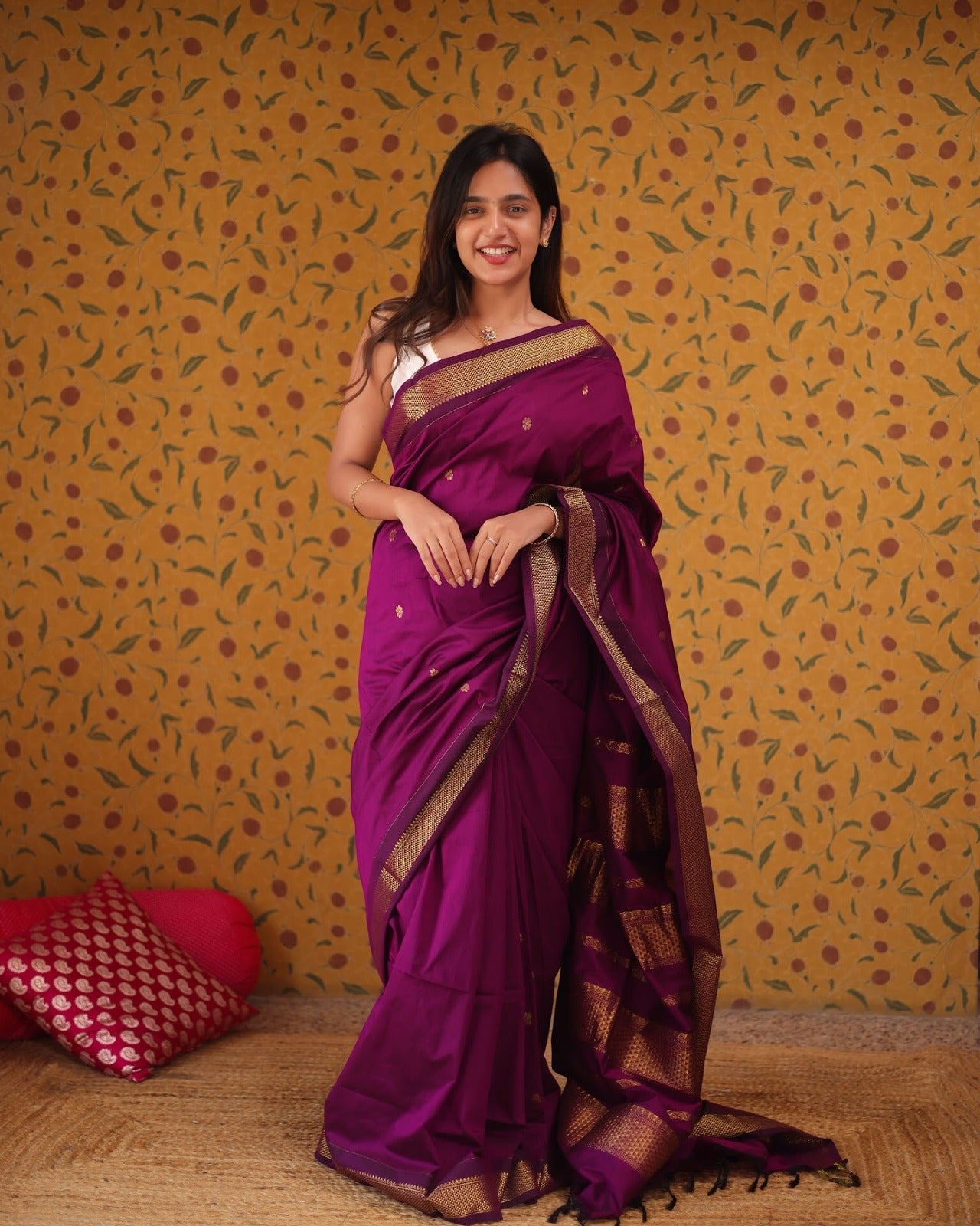 Banarasi Silk Saree With Zari Weaving Work