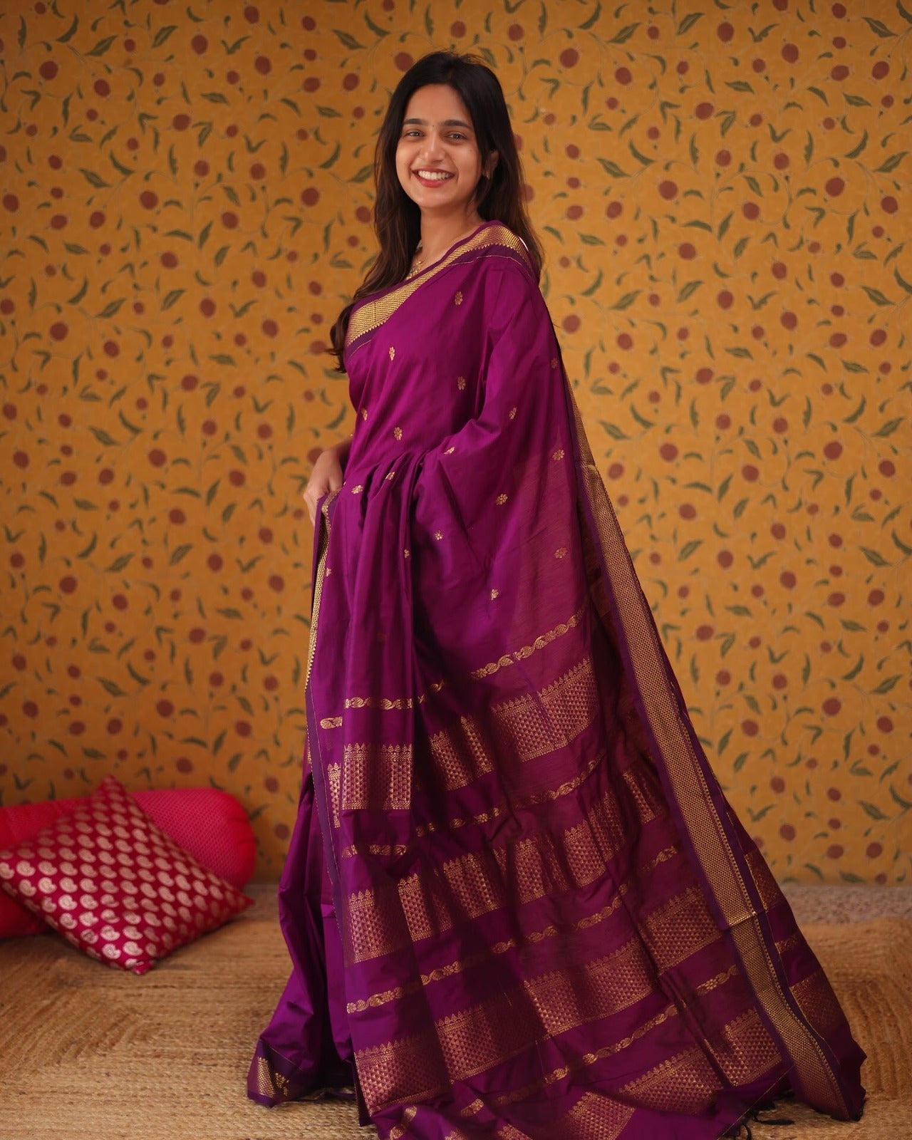 Banarasi Silk Saree With Zari Weaving Work