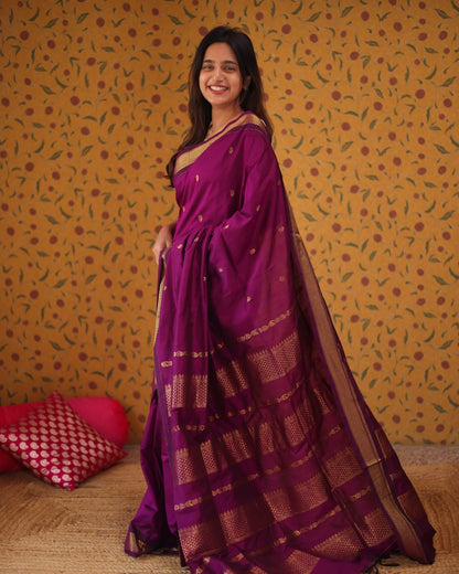 Banarasi Silk Saree With Zari Weaving Work
