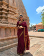Banarasi Silk Saree With Zari Weaving Work