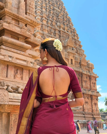 Banarasi Silk Saree With Zari Weaving Work