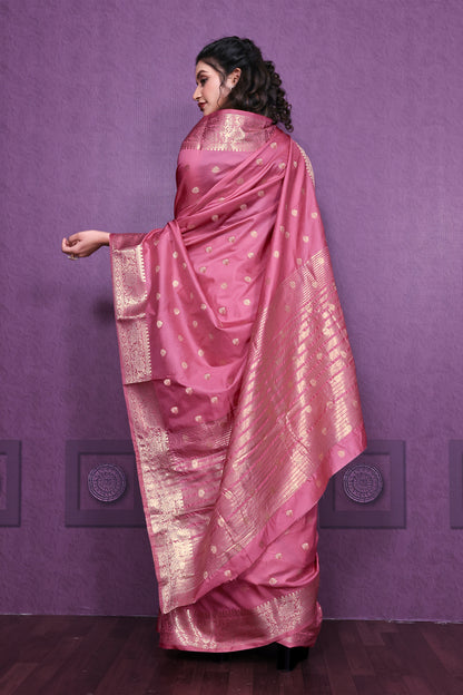 Graceful Satin Jacquard Woven Saree with Rich Textured Weaving