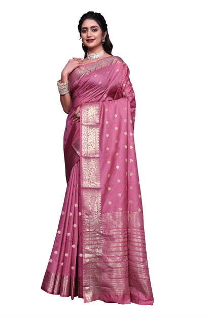 Graceful Satin Jacquard Woven Saree with Rich Textured Weaving