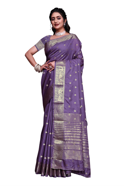 Graceful Satin Jacquard Woven Saree with Rich Textured Weaving