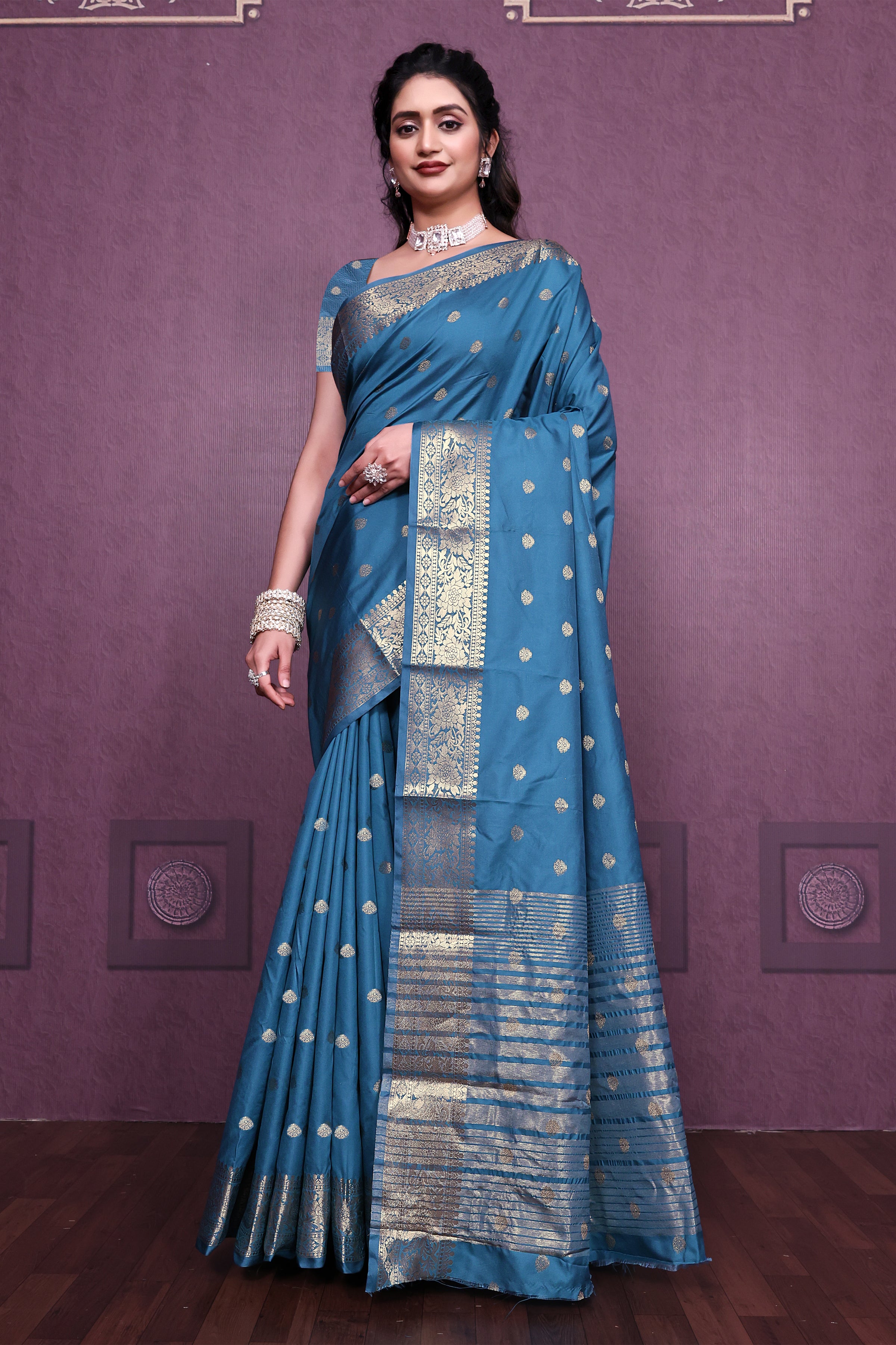 Graceful Satin Jacquard Woven Saree with Rich Textured Weaving
