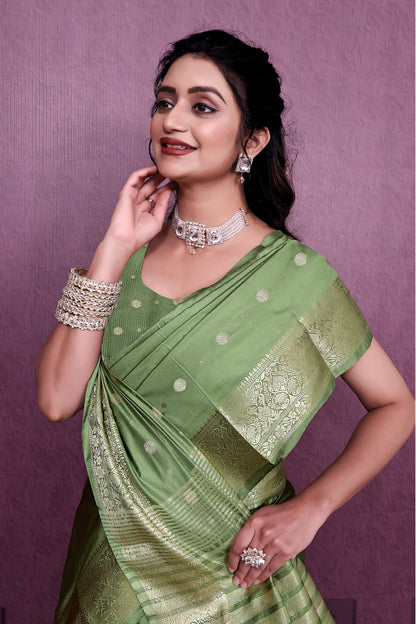 Exclusive Border Nimakari Design Soft Silk Saree