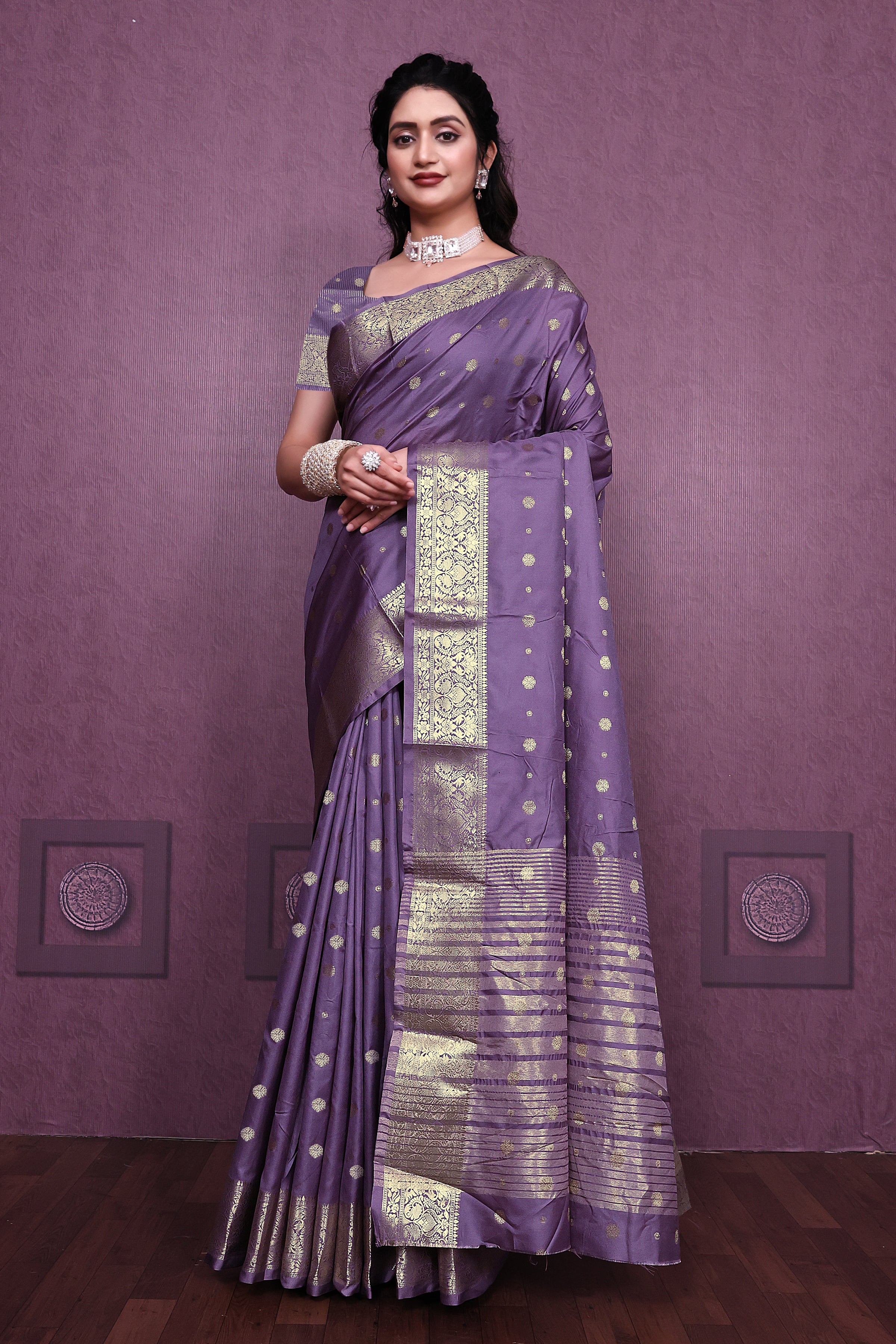 Exclusive Border Nimakari Design Soft Silk Saree