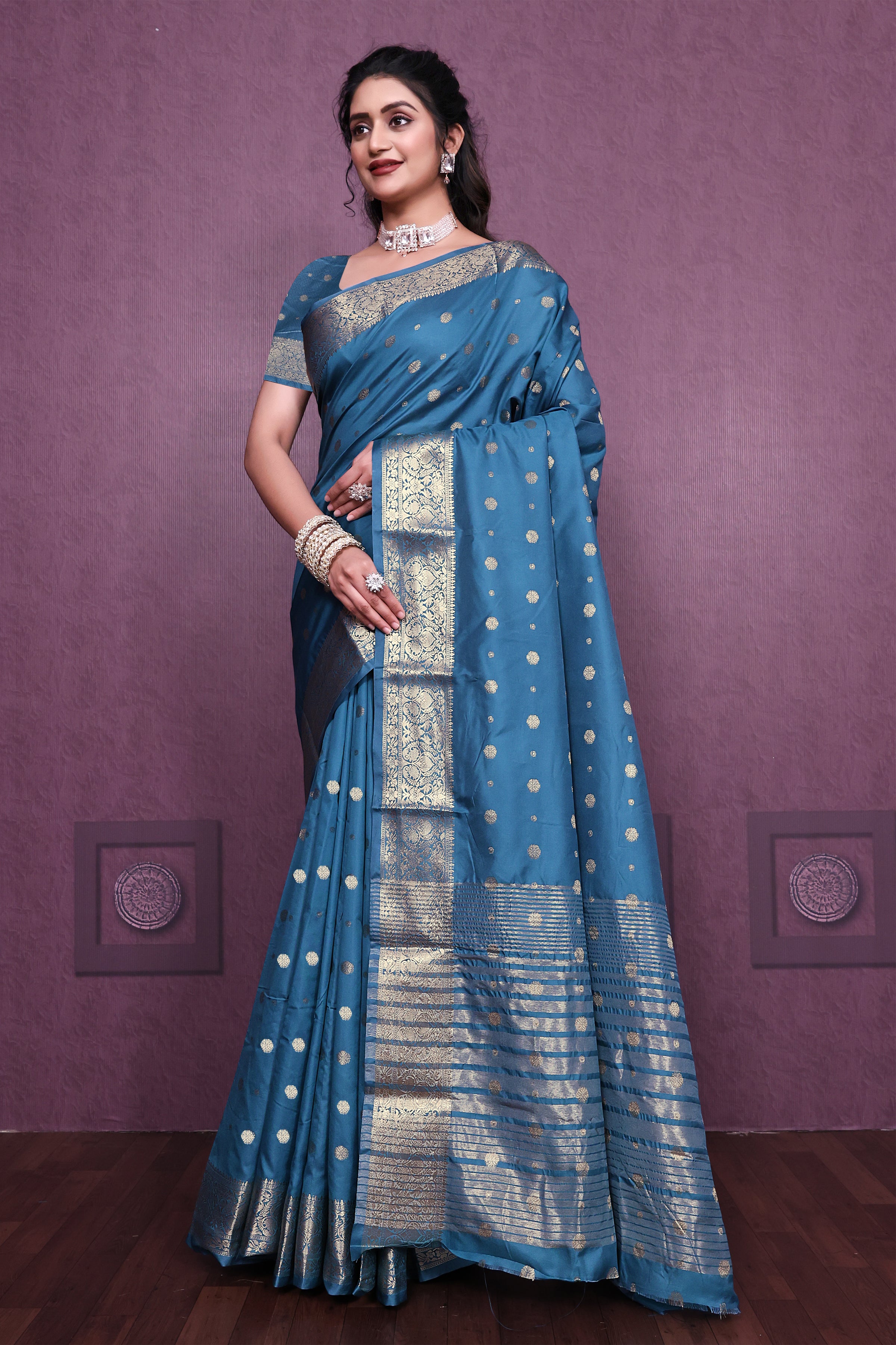 Exclusive Border Nimakari Design Soft Silk Saree
