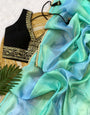 Designer Space Silk Saree with Valmoti Work & Ready Blouse