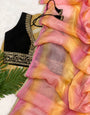Designer Space Silk Saree with Valmoti Work & Ready Blouse