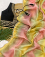 Designer Space Silk Saree with Valmoti Work & Ready Blouse